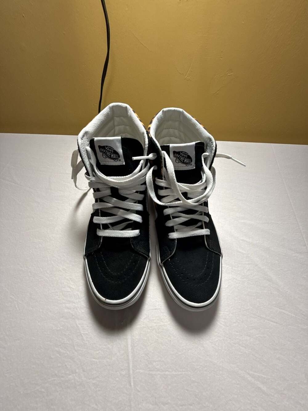 Vans Sk8-Hi Leopard Print Black Suede High Top Skate Shoes